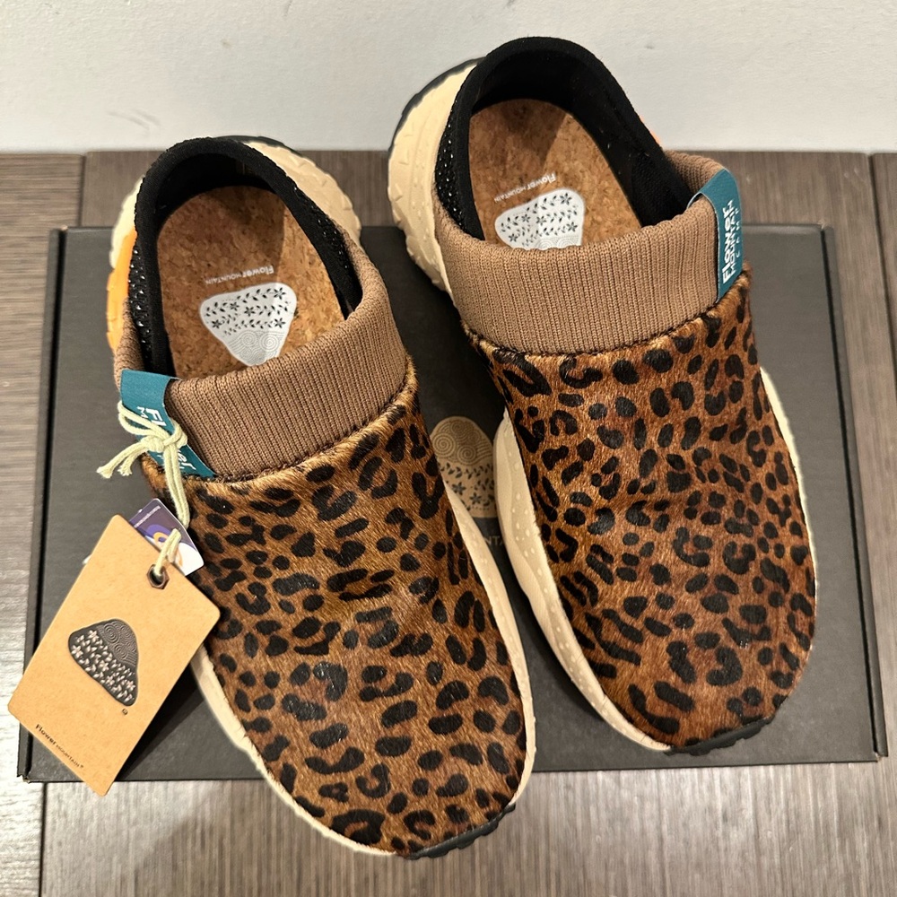 Flower Mountain Leopard Print Sneakers Camp Uni Suede/Pony - Picture 3 of 6